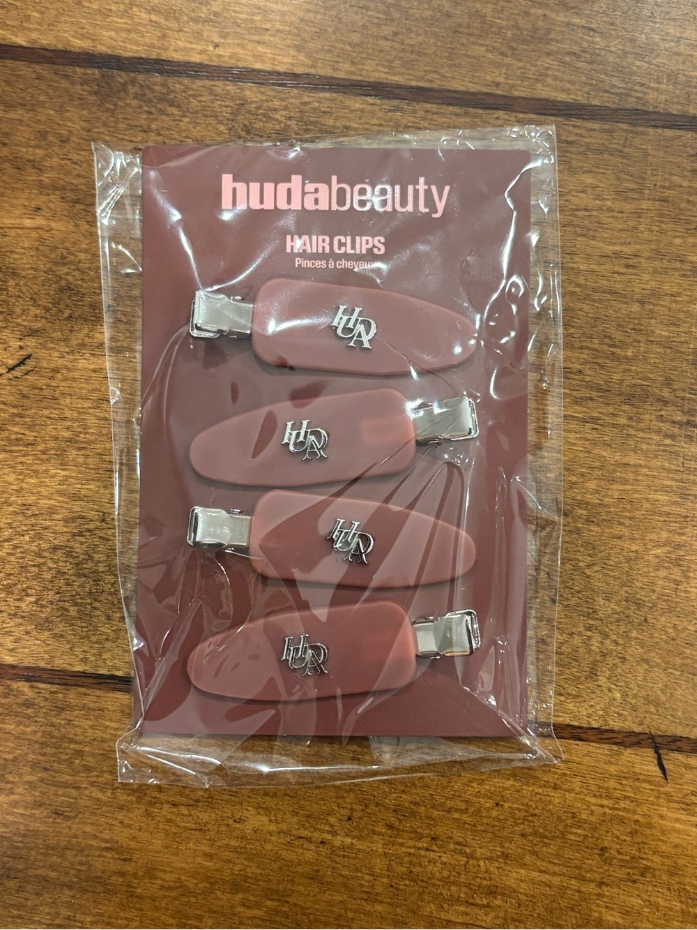 HUDA BEAUTY Mauve Dusty Rose Hair Clips - Set of 4